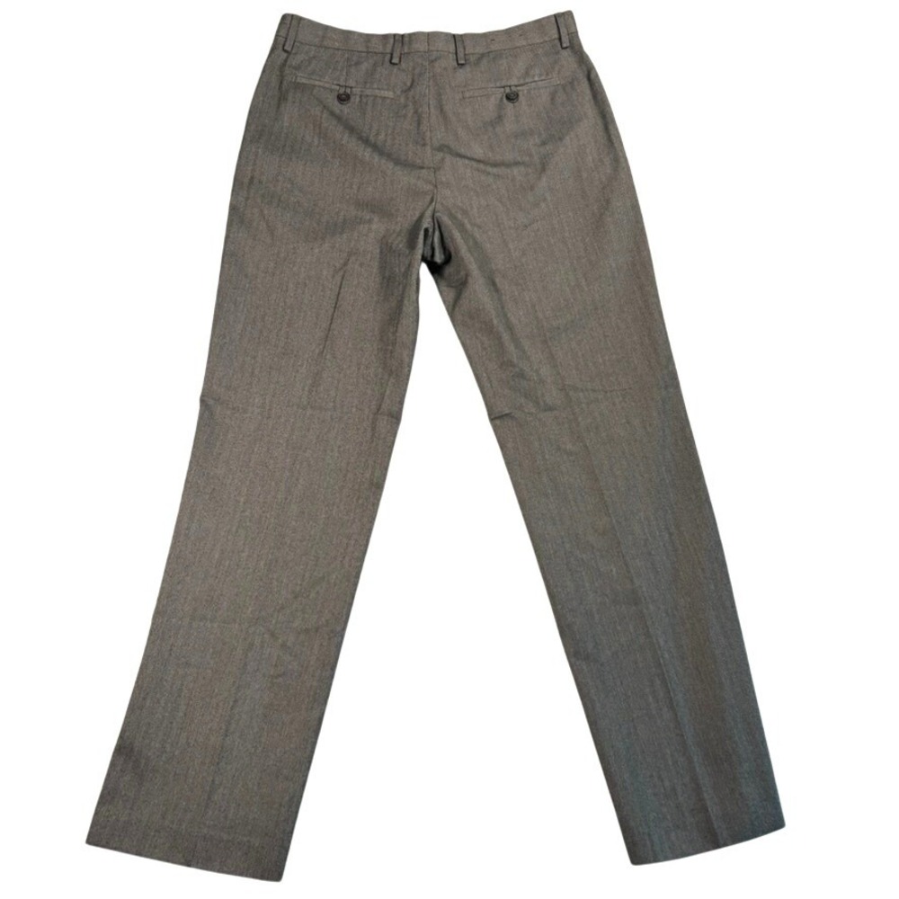 Banana Republic Mens 33x32 Dress Pants Grey Herringbone Tailored‎ Fit Flat Front - Picture 8 of 11